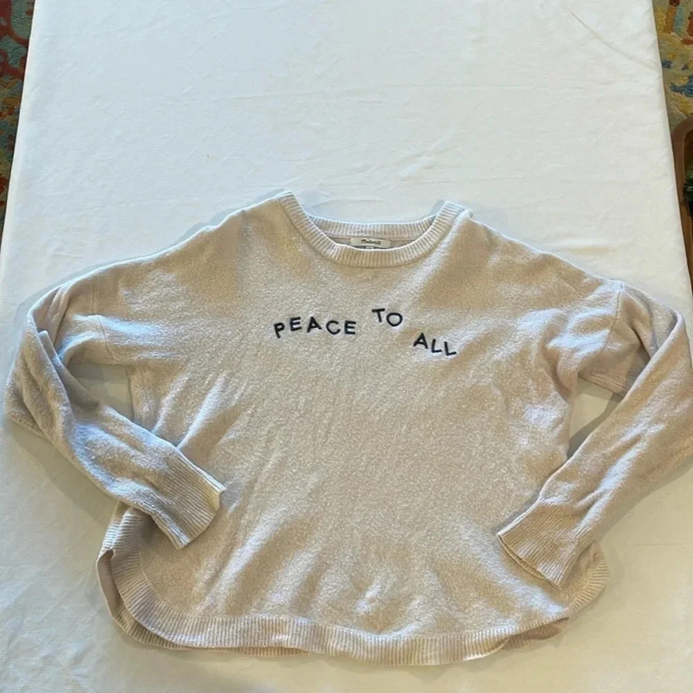 Madewell‎ Peace to All Westlake Pullover Sweater in Coziest Yarn women’s small